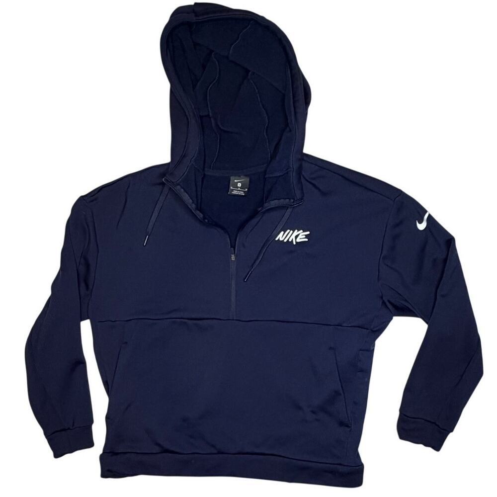 Nike Therma 1/2 Zip Pullover Hoodie Women's Size Med Navy Blue